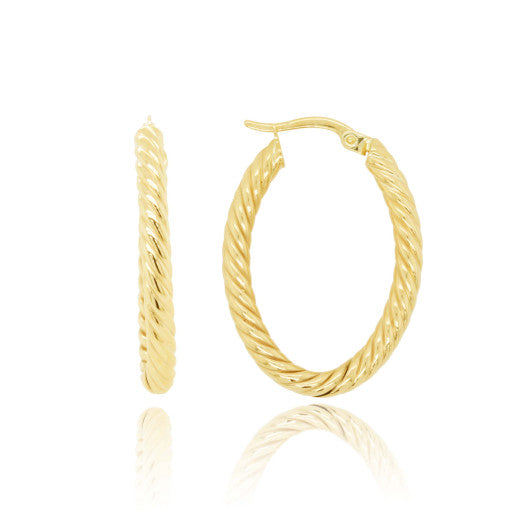 9K YELLOW GOLD TWIST ROPE EARRINGS- HARROGATE