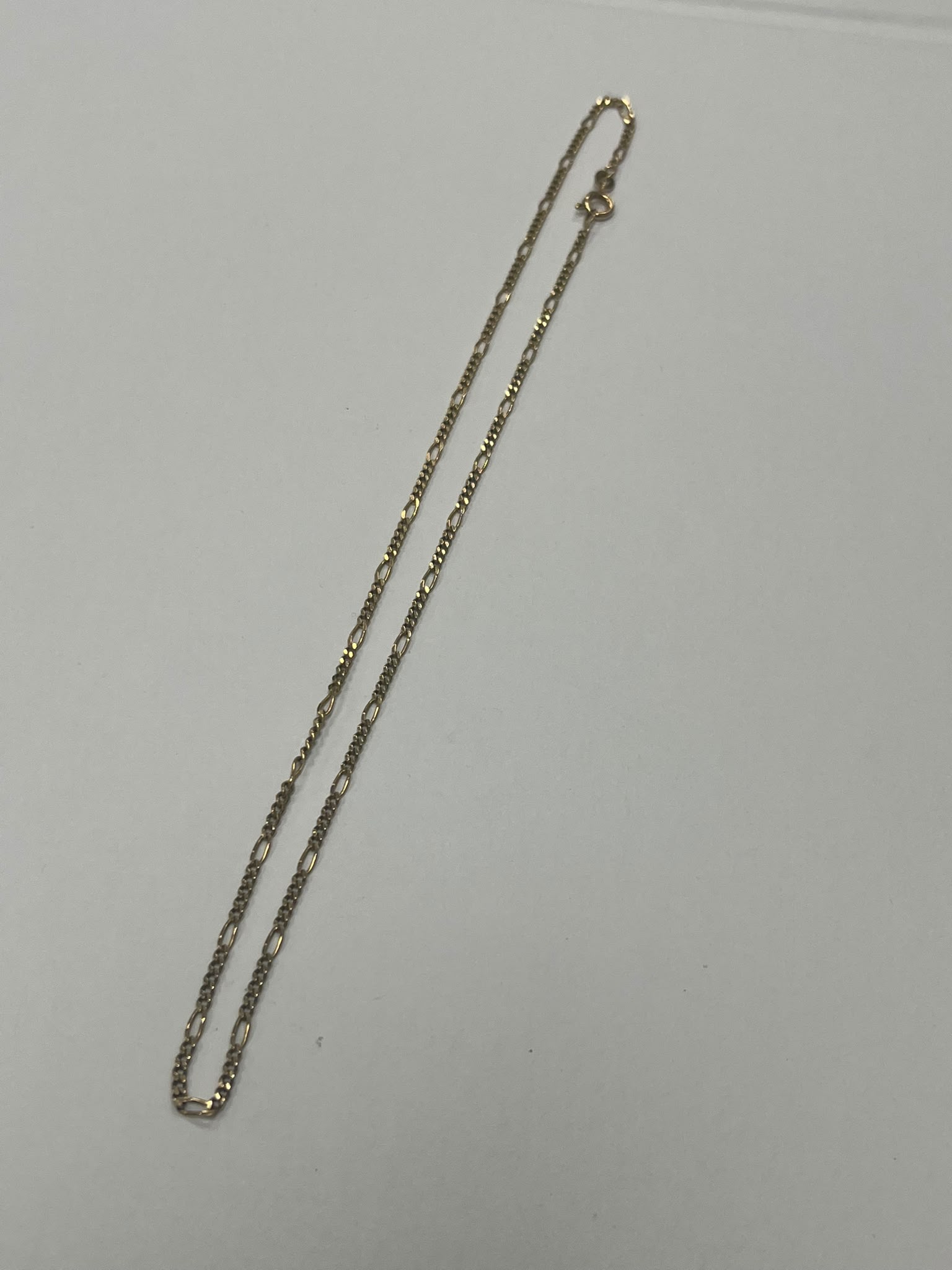 9ct gold chain, figaro chain, gold necklace, pre-loved jewellery, second-hand gold chain, men's gold chain, figaro necklace Yorkshire