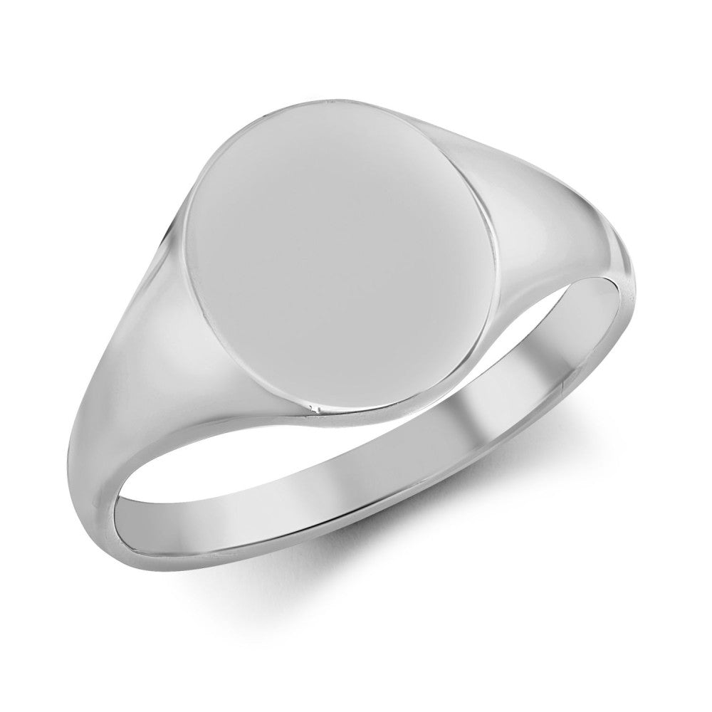 925 Silver Chunky Oval Signet Ring | Polished Silver Ring | Fogal