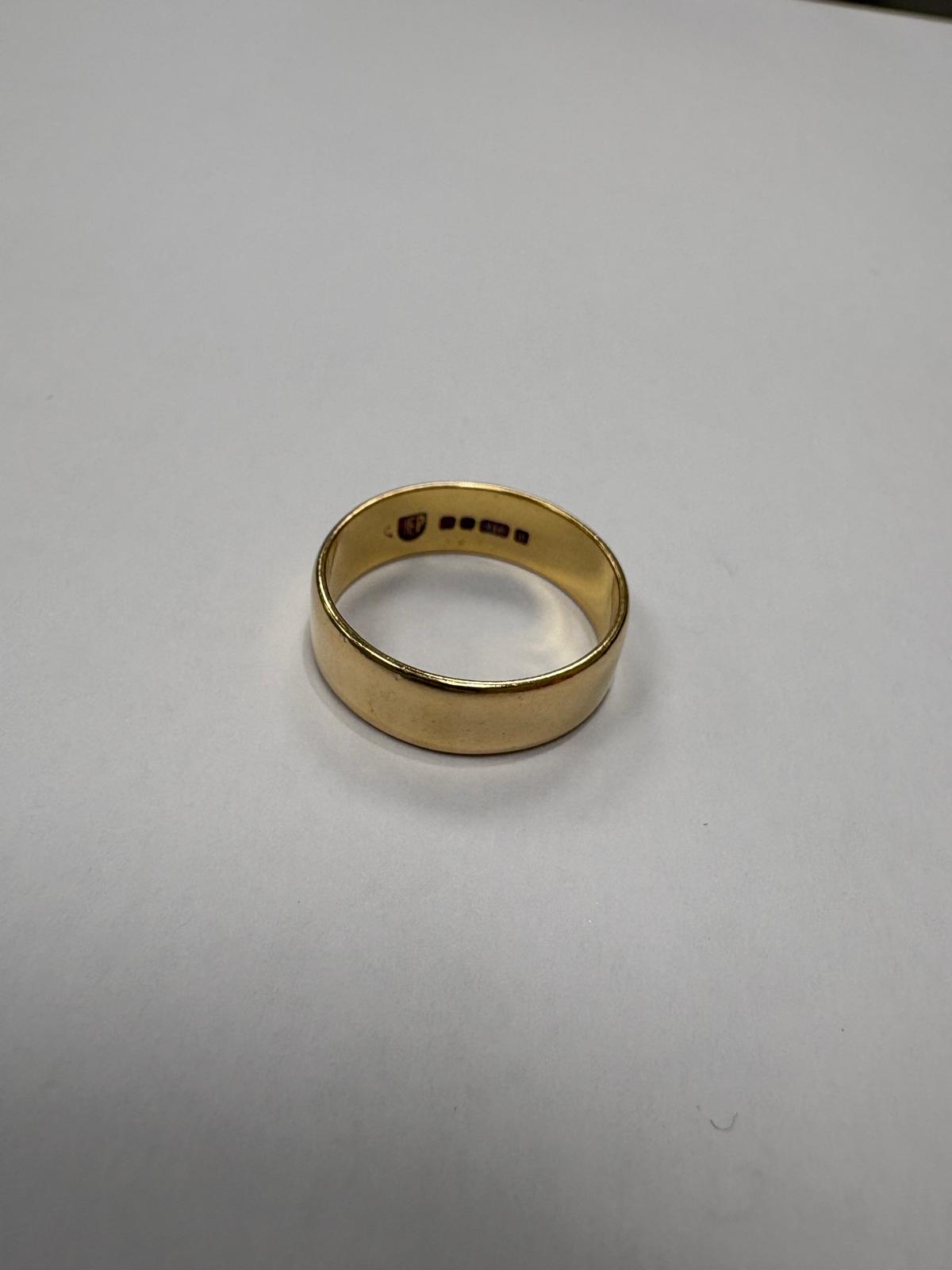 antique-22ct-yellow-gold-wide-plain-wedding-band-size-n-on-hand.