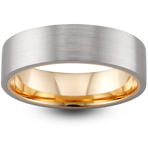MATT TWO TONE PLAIN MEN'S WEDDING RING