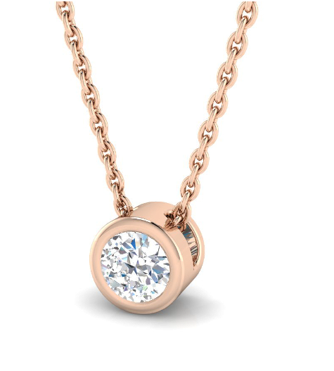 ROUND BEZEL DIAMOND PENDANT NECKLACE