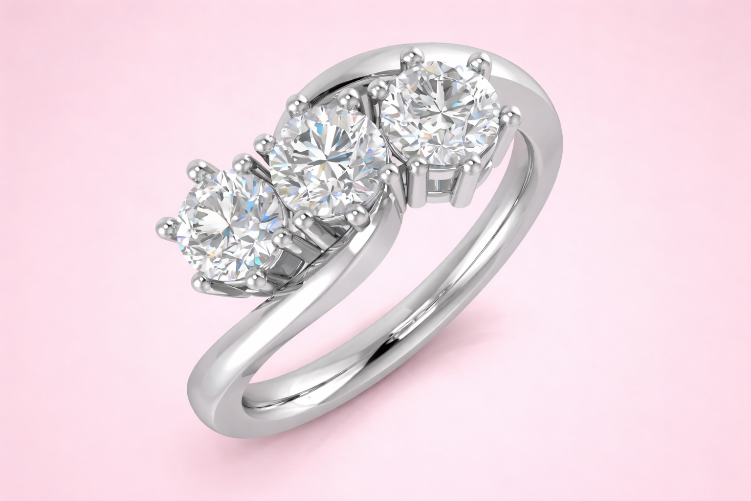 Victoria 1.20ct lab-grown diamond trilogy engagement ring