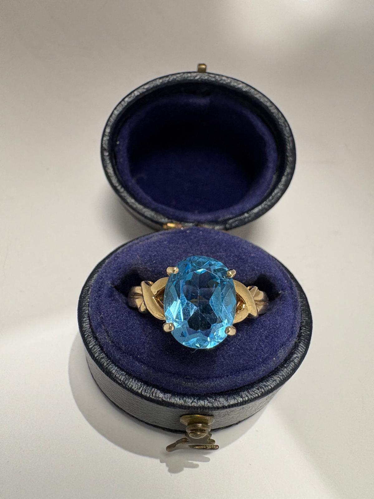 Blue Topaz Oval Pre-loved 9k ring Harrogate jewellers