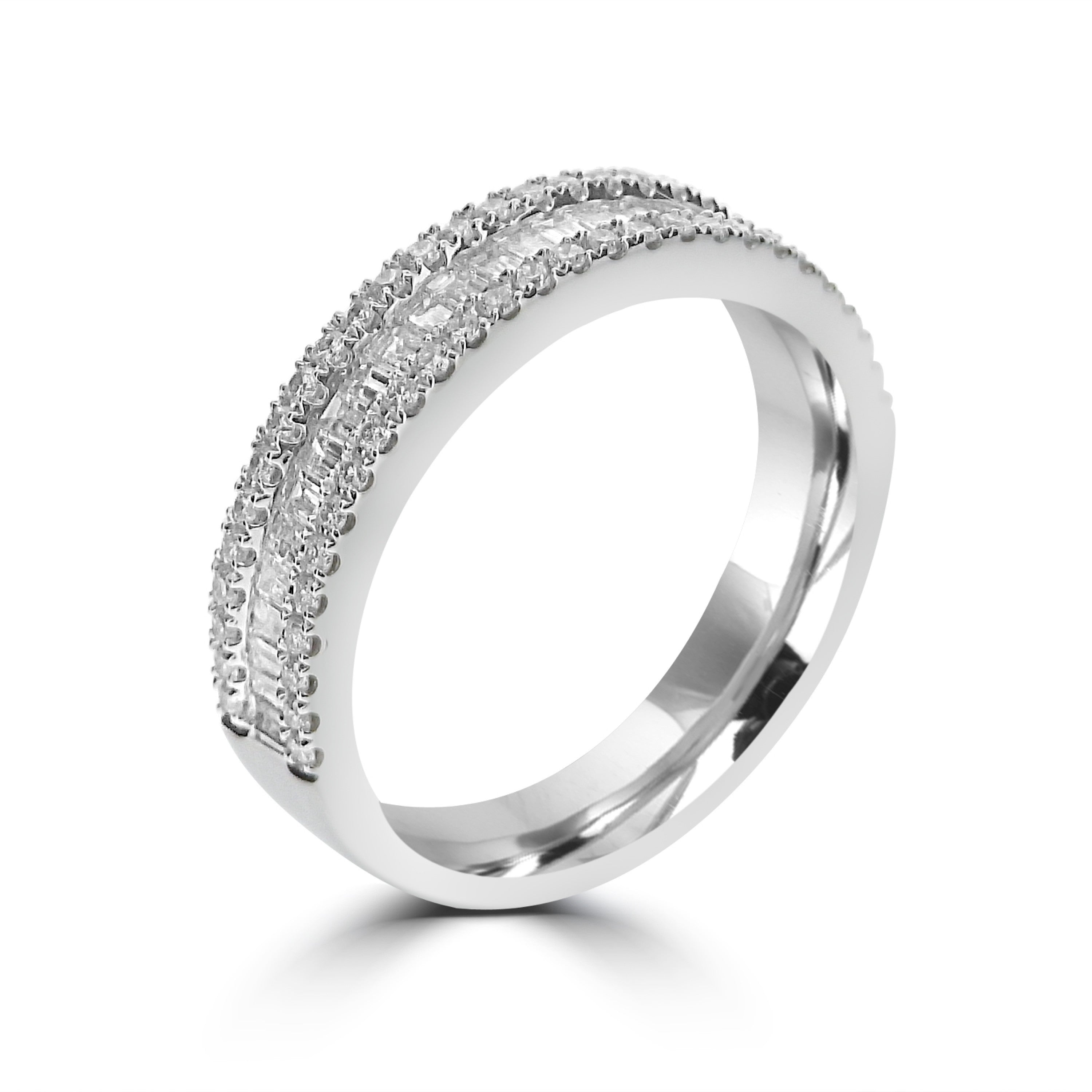 MIXED CUT DIAMOND CHANNEL SET WEDDING / ETERNITY RING