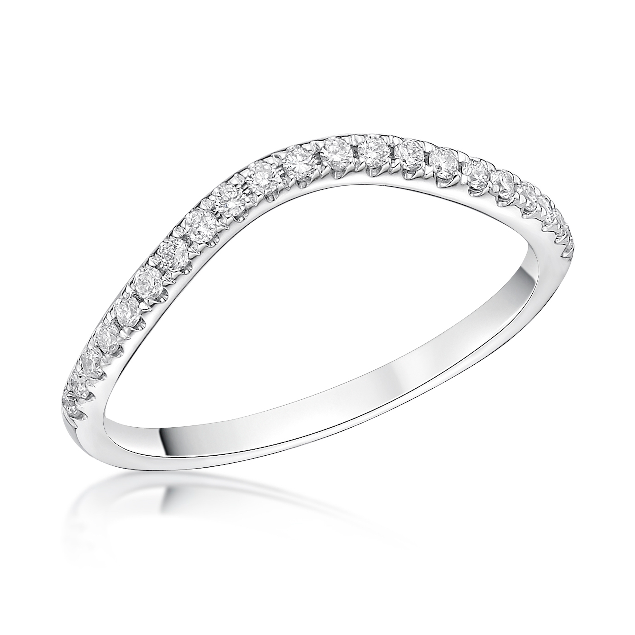 CURVED DIAMOND SET WEDDING ETERNITY RING