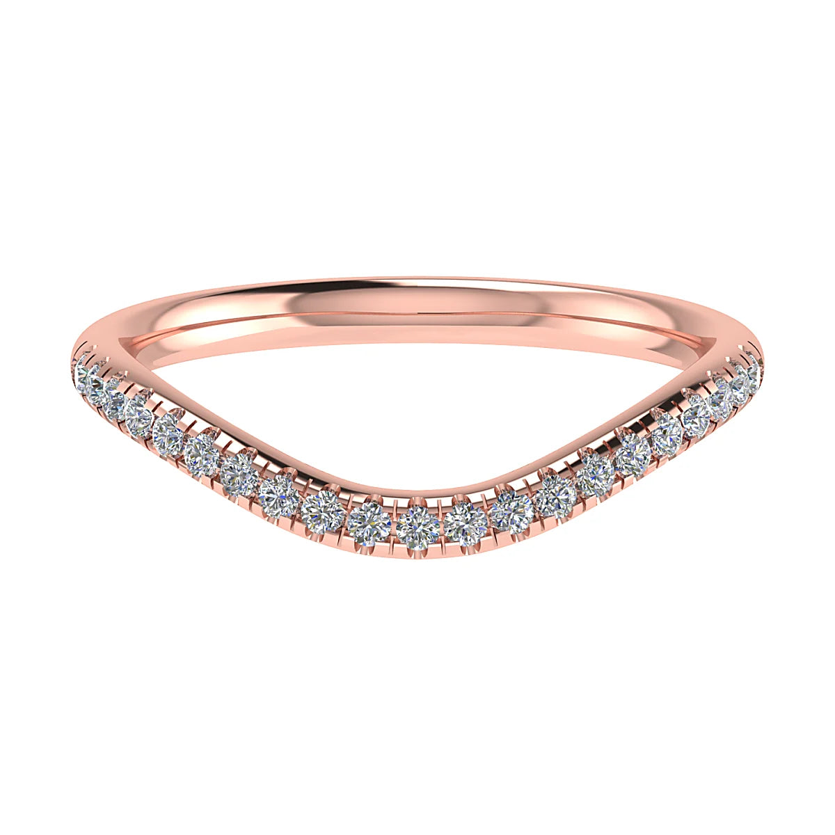 CURVED DIAMOND SET WEDDING ETERNITY RING