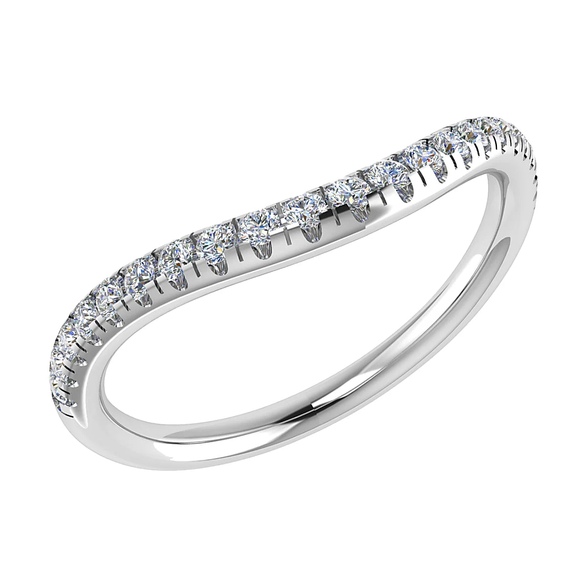 CURVED DIAMOND SET WEDDING ETERNITY RING