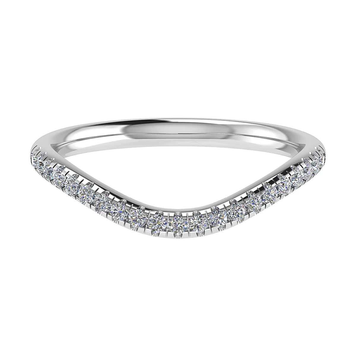 CURVED DIAMOND SET WEDDING ETERNITY RING