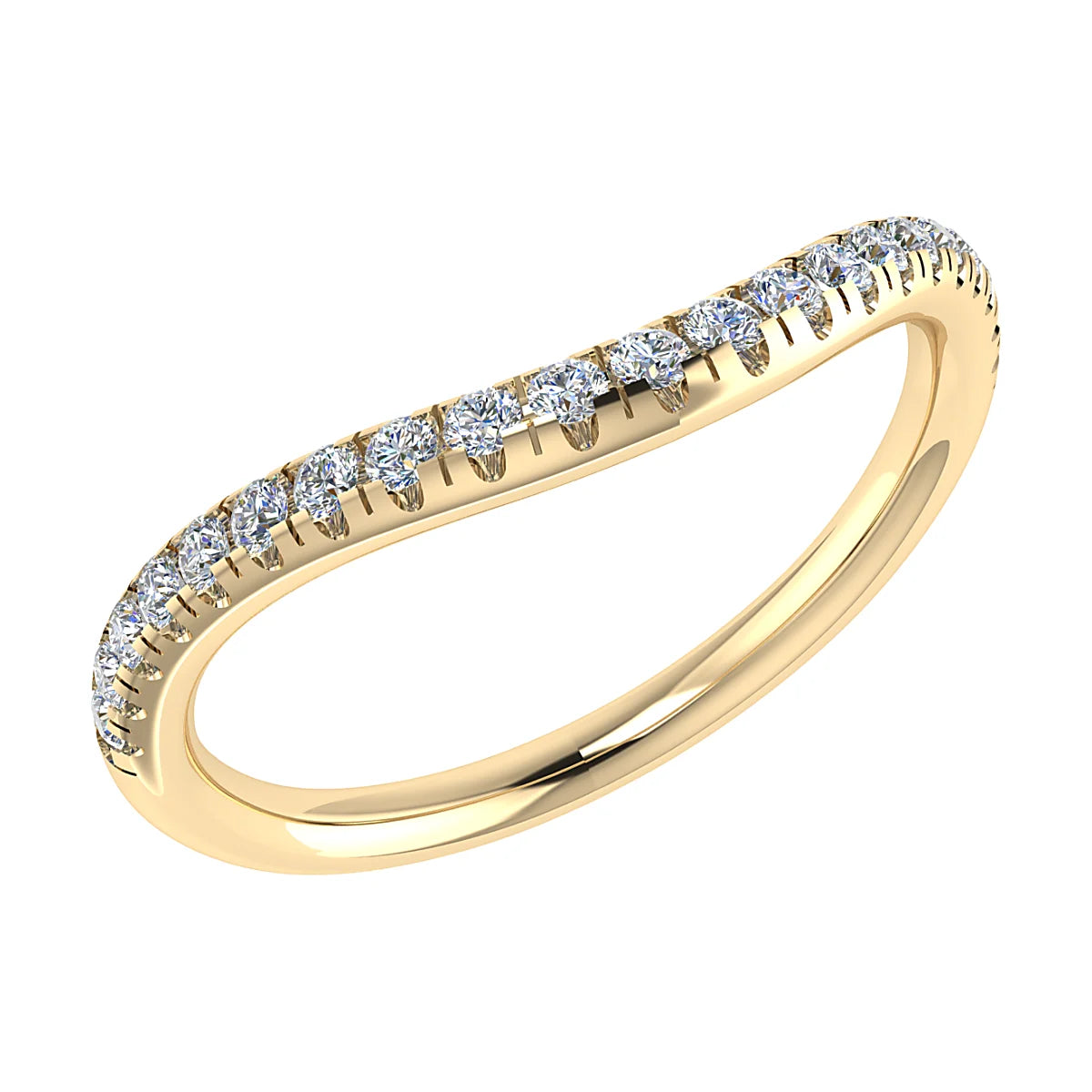 CURVED DIAMOND SET WEDDING ETERNITY RING