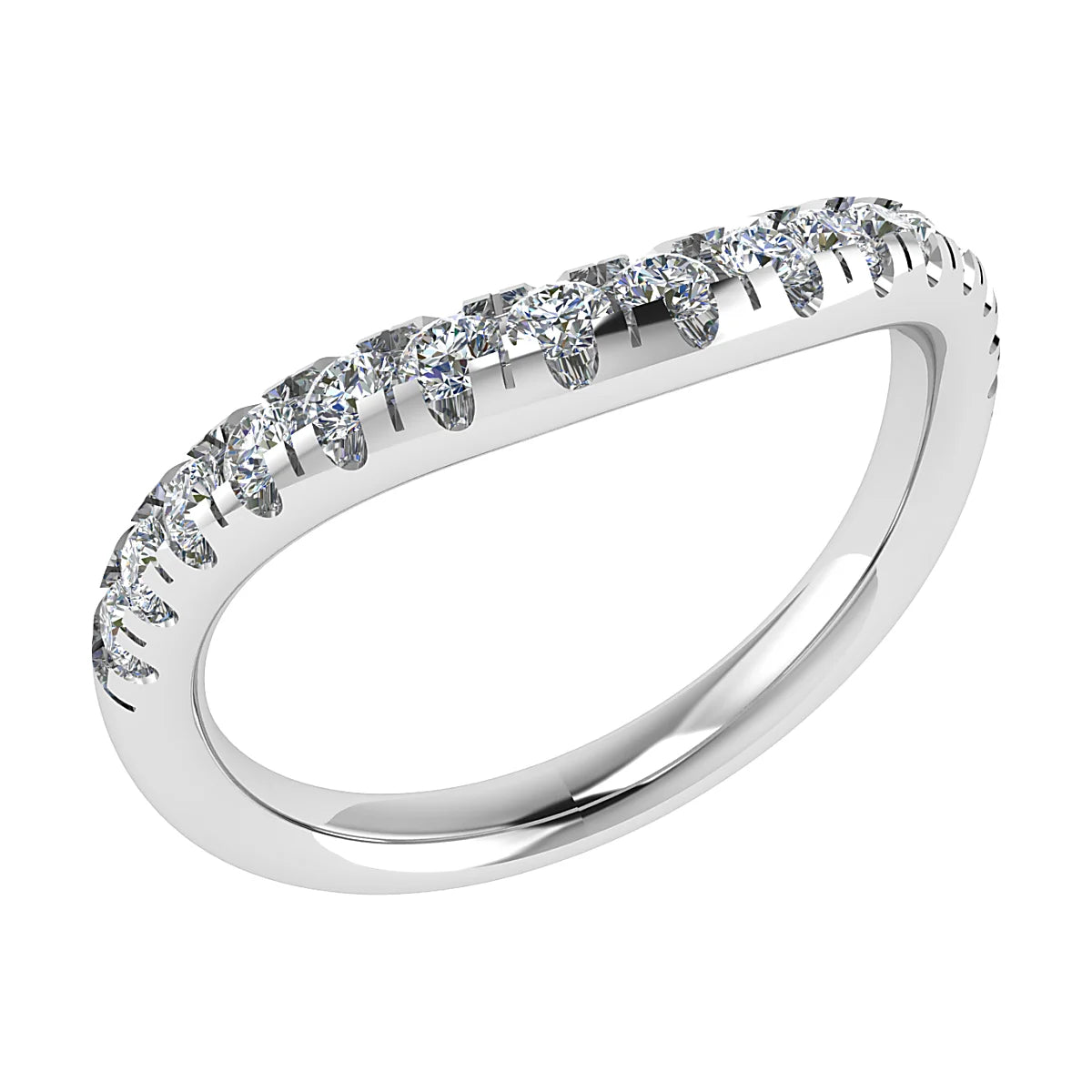 CURVED DIAMOND WEDDING ETERNITY RING