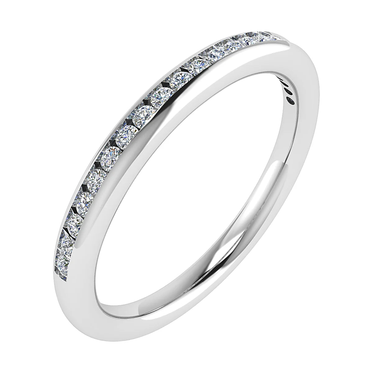 CHANNEL SET ROUND BRILLIANT DIAMOND WEDDING ETERNITY RING