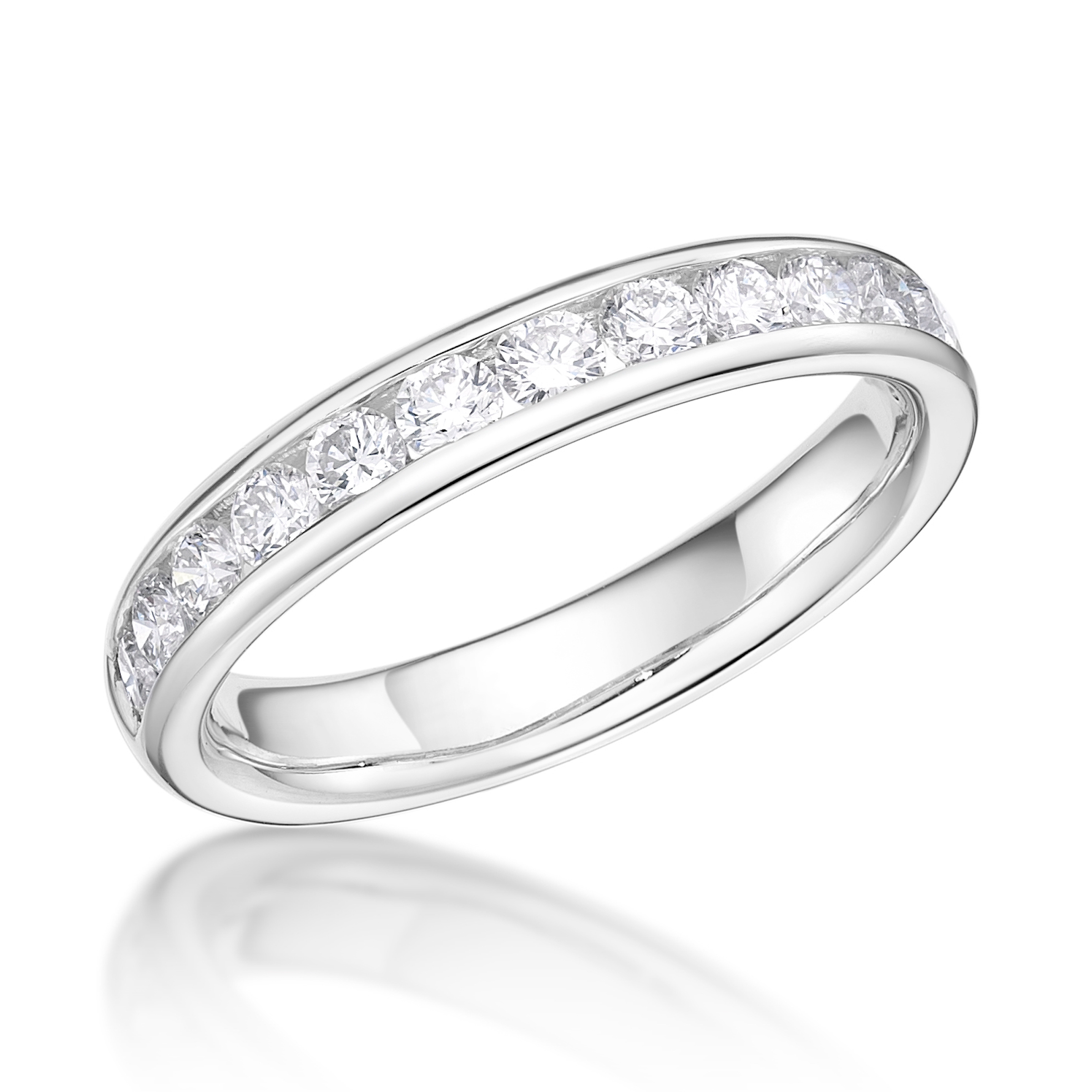 CHANNEL SET ROUND BRILLIANT DIAMOND ETERNITY WEDDING RING