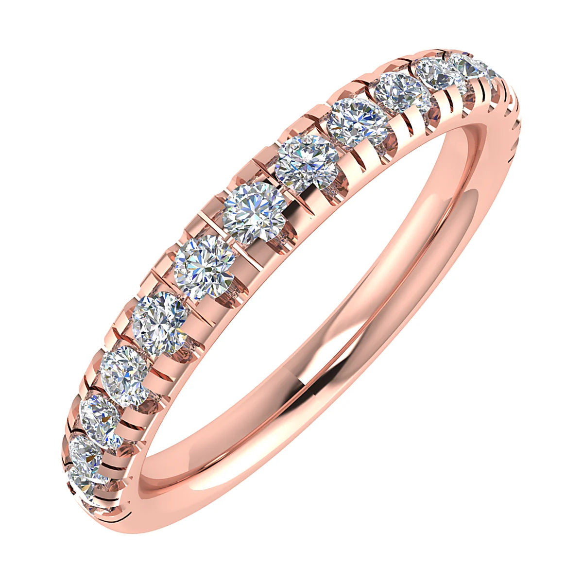 MICRO SET ROUND BRILLIANT DIAMOND WEDDING ETERNITY RING