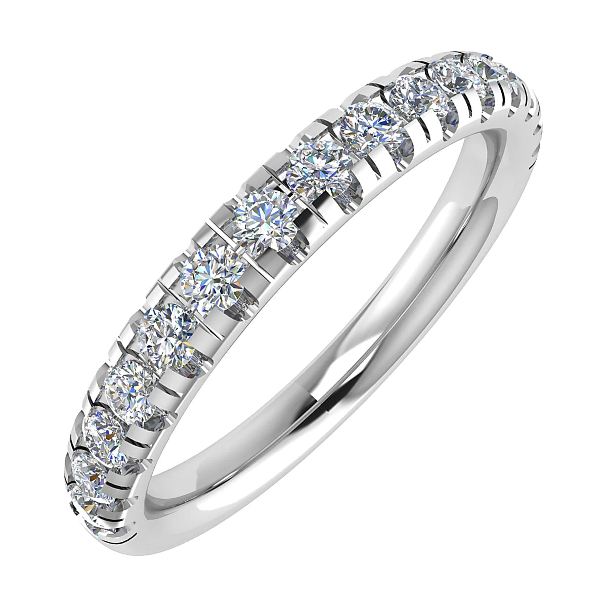 MICRO SET ROUND BRILLIANT DIAMOND WEDDING ETERNITY RING