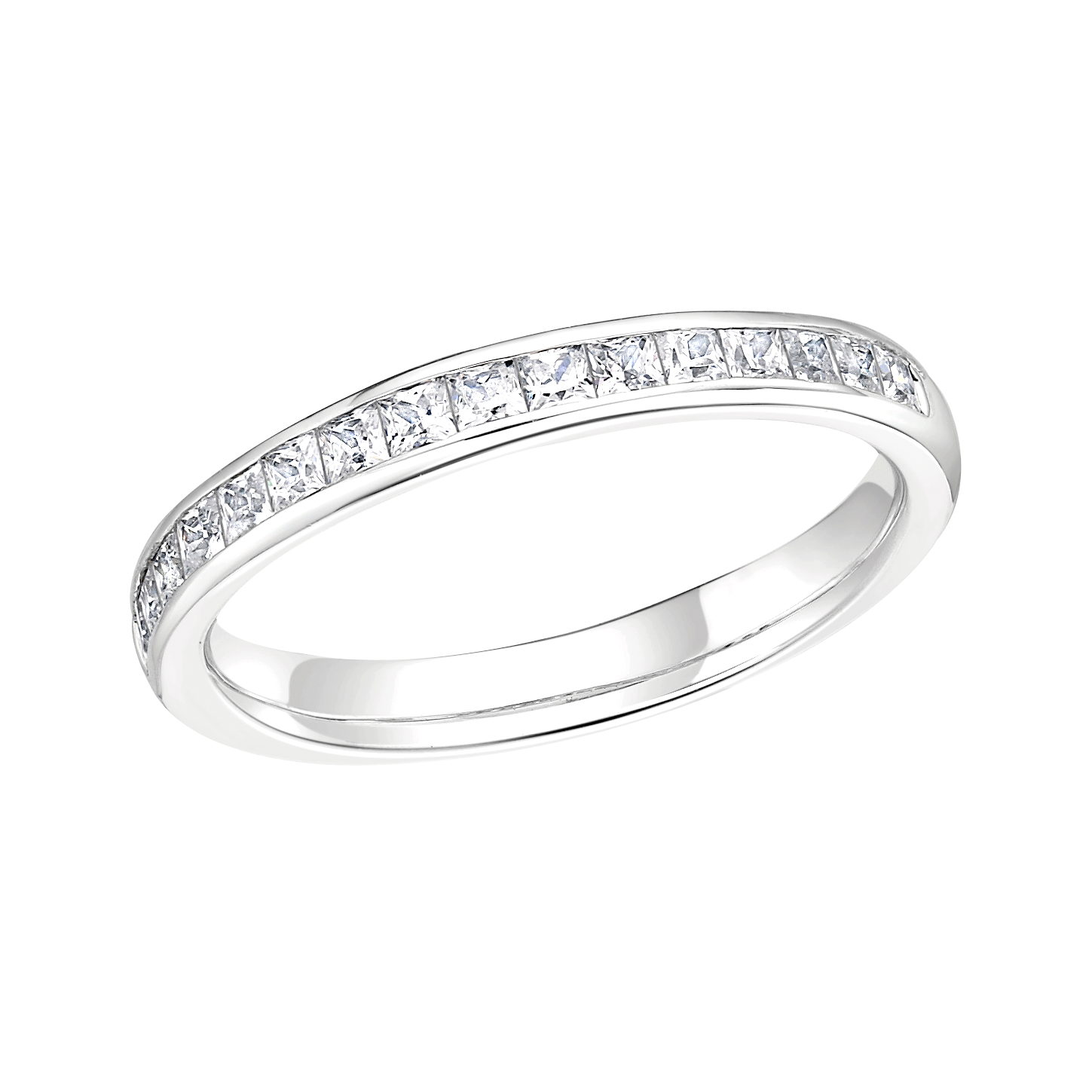 PRINCESS CHANNEL SET DIAMOND WEDDING ETERNITY RING