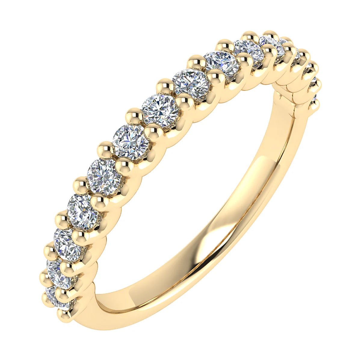 CLAW SCALLOPED DIAMOND ETERNITY/WEDDING RING