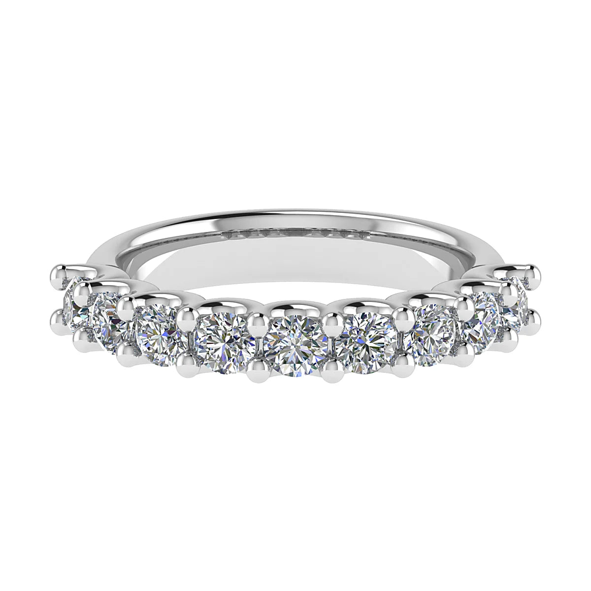 CLAW FRENCH SCALLOPED DIAMOND ETERNITY/WEDDING RING