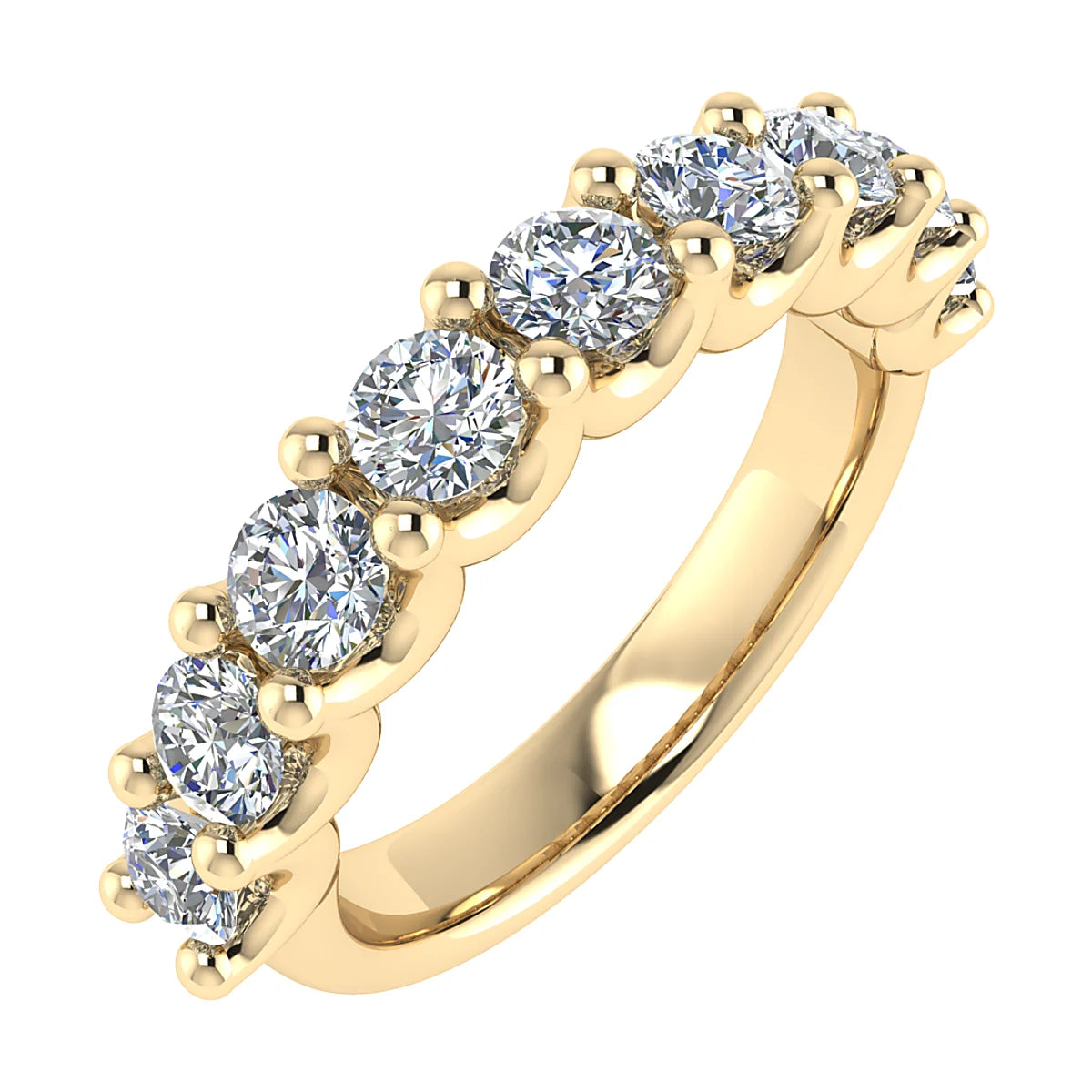 FRENCH SCALLOPED DIAMOND ETERNITY/WEDDING RING