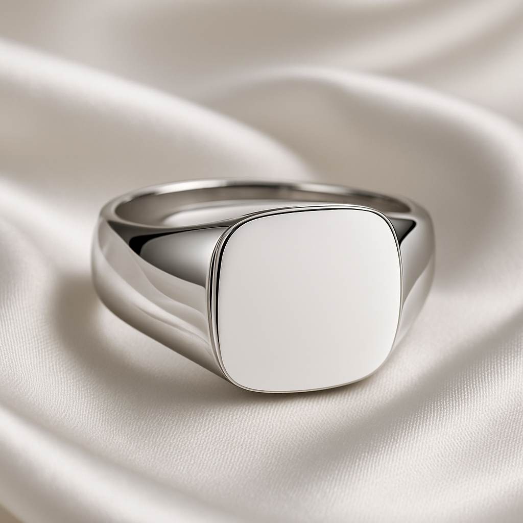 Solid Cushion 15.5x14.0x2.5mm Men's Signet Ring Harrogate