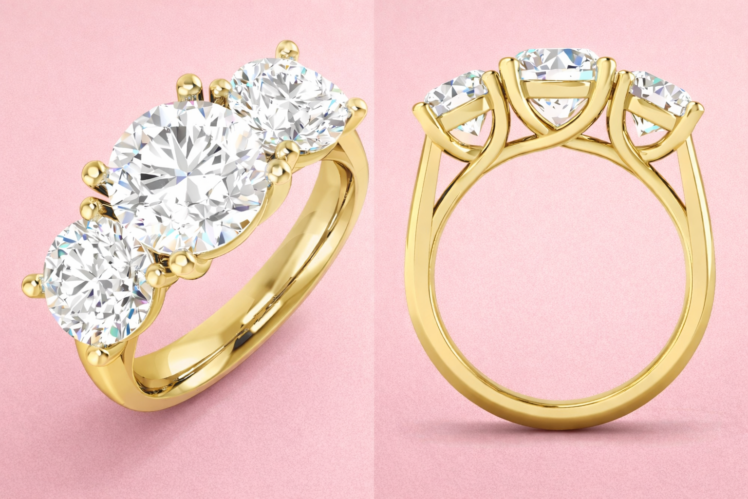 Three stone lab grown diamond engagement ring Harrogate Jewellers