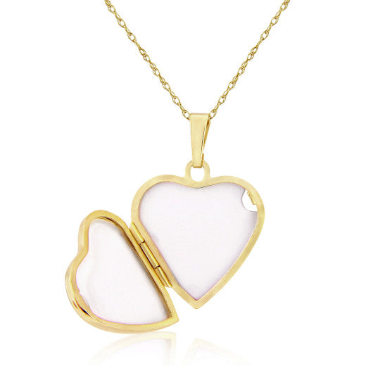 9K YELLOW GOLD HEART LOCKET NECKLACE- HARROGATE