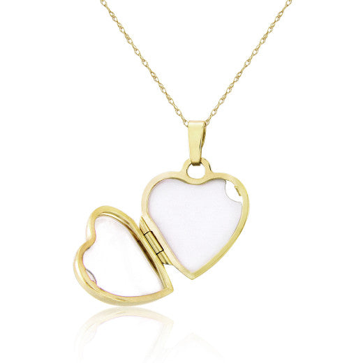 9K YELLOW GOLD DIAMOND SET HEART LOCKET NECKLACE- HARROGATE