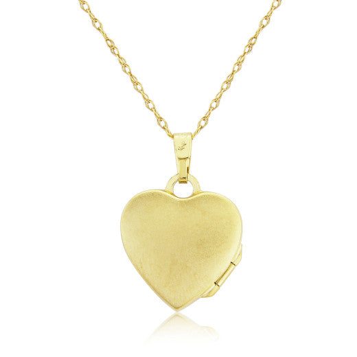 9K YELLOW GOLD DIAMOND SET HEART LOCKET NECKLACE- HARROGATE