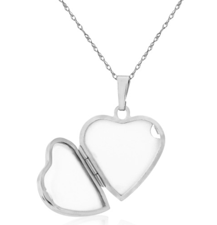 STERLING SILVER HEART LOCKET NECKLACE- HARROGATE
