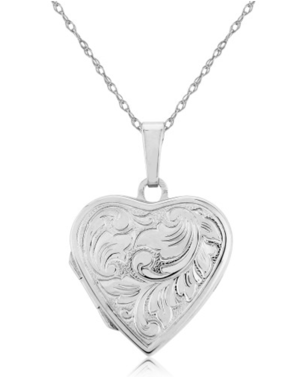 STERLING SILVER HEART LOCKET NECKLACE- HARROGATE