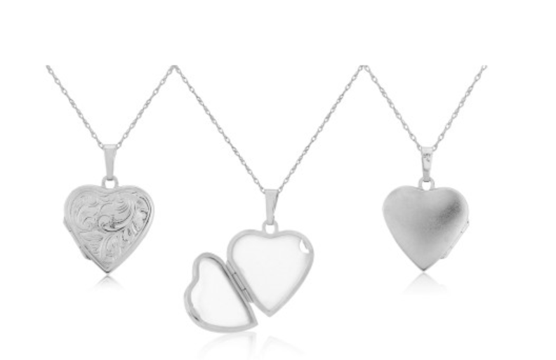 STERLING SILVER HEART LOCKET NECKLACE- HARROGATE