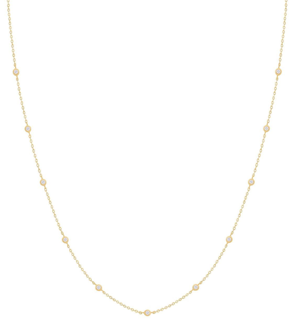 9K YELLOW GOLD DIAMOND RAIN DROP NECKLACE- HARROGATE