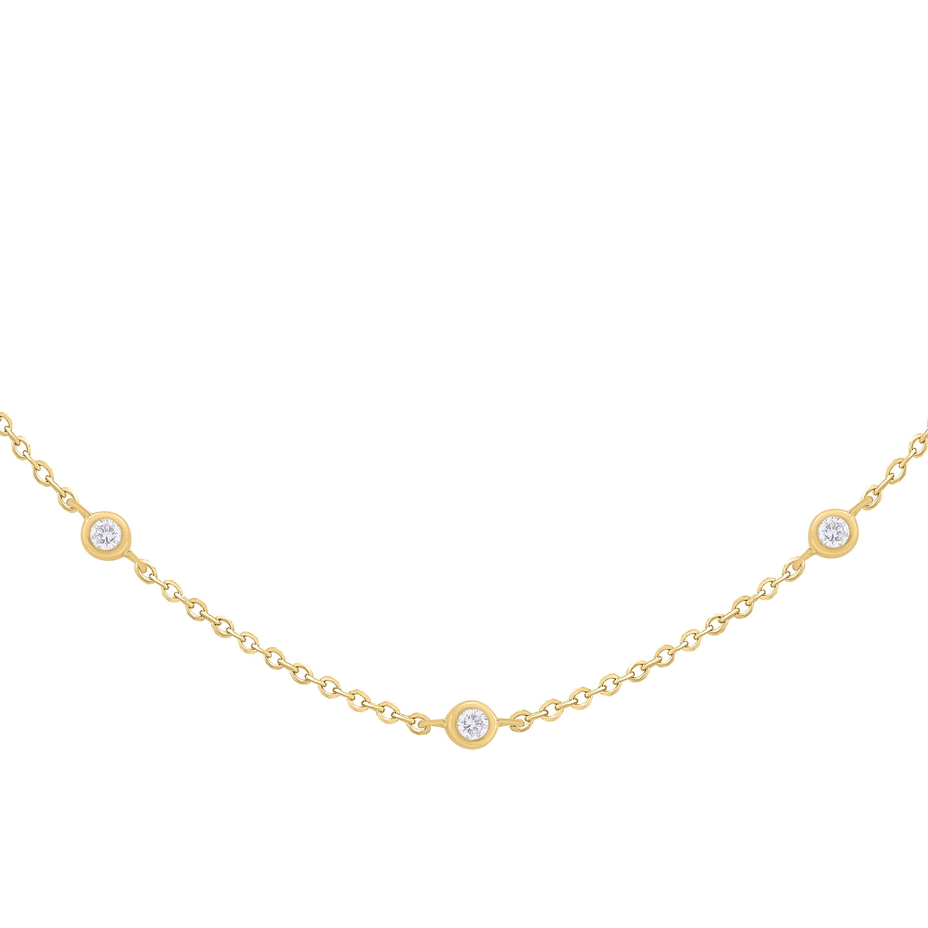 9K YELLOW GOLD DIAMOND RAIN DROP NECKLACE- HARROGATE