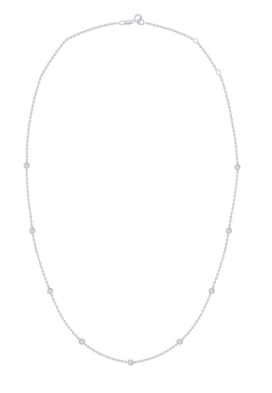 18K WHITE GOLD DIAMOND RAIN DROP NECKLACE- HARROGATE