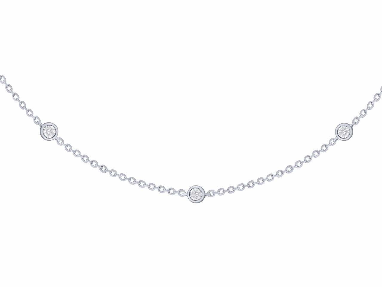 18K WHITE GOLD DIAMOND RAIN DROP NECKLACE- HARROGATE