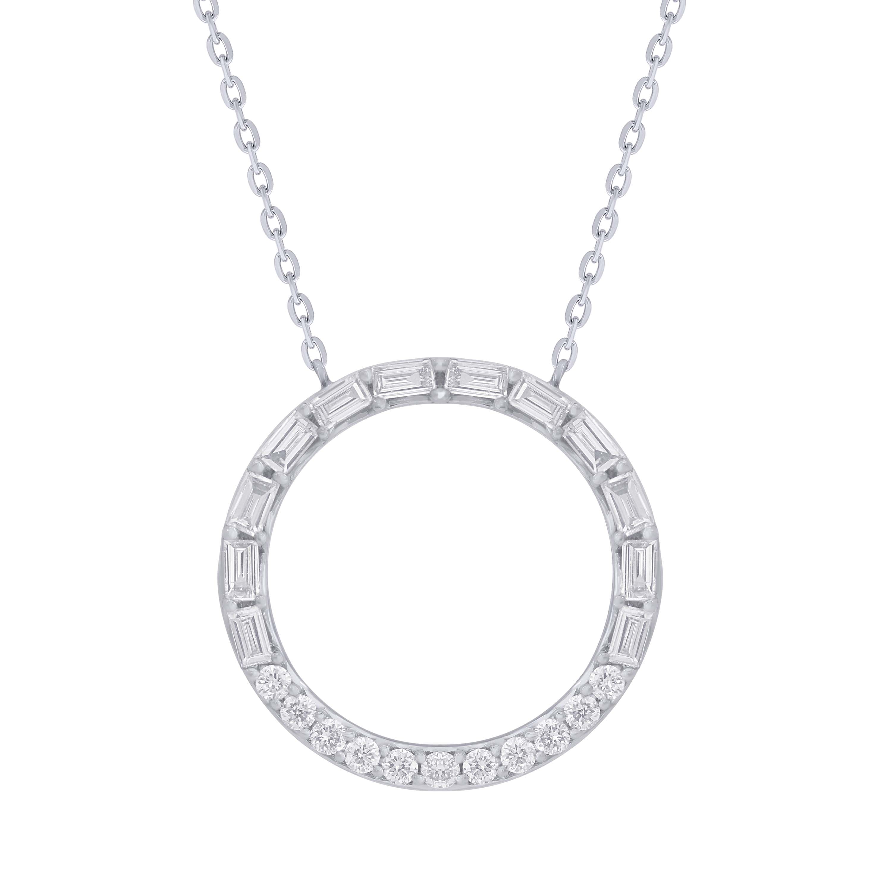DIAMOND AND WHITE GOLD CIRCLE OF LIFE PENDANT