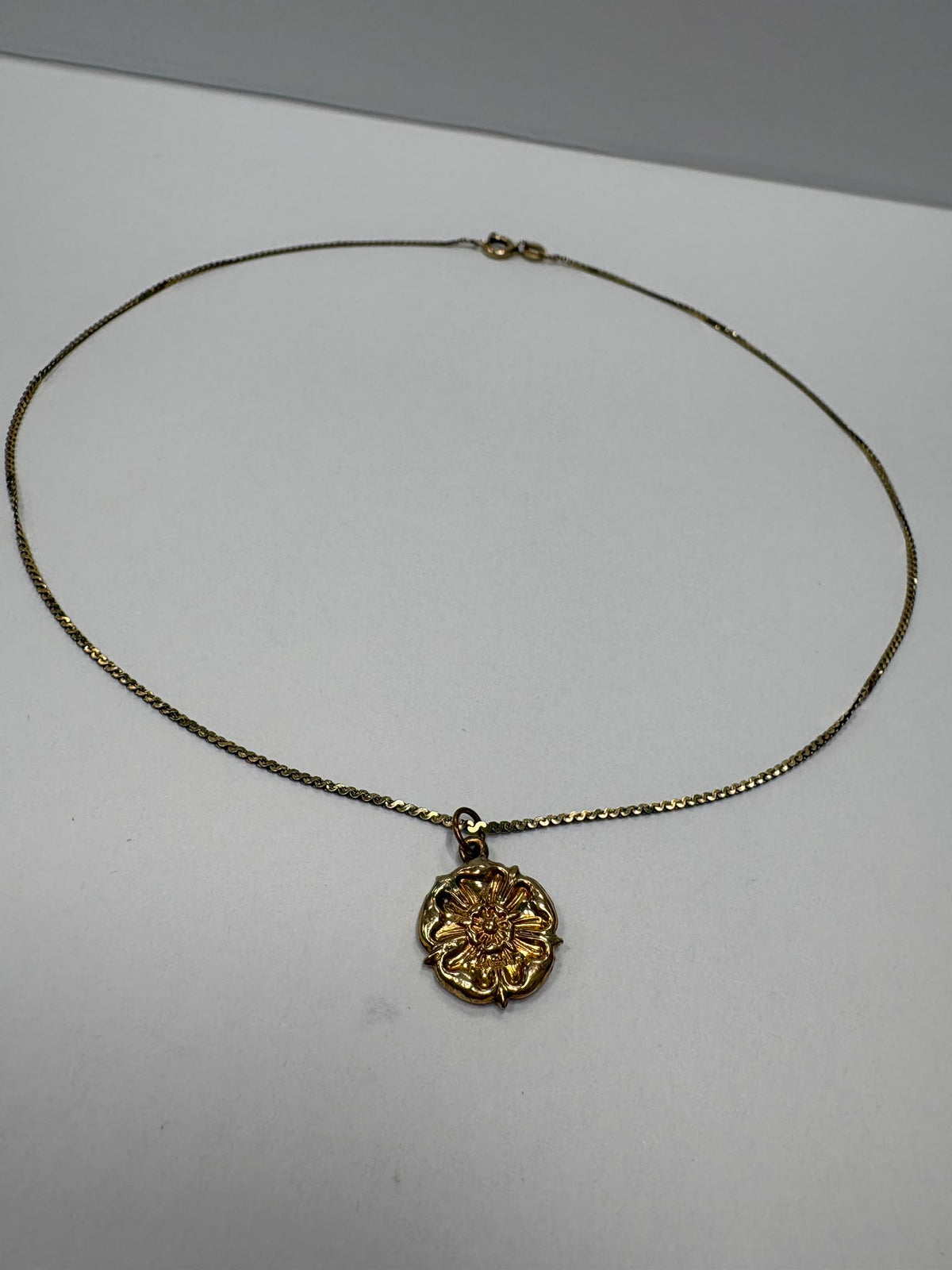 Yorkshire Rose Necklace Full Length Laid Flat