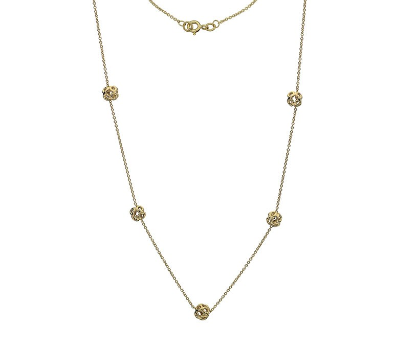 ELEGANT 9K YELLOW GOLD INFINITY BEAD NECKLACE- HARROGATE