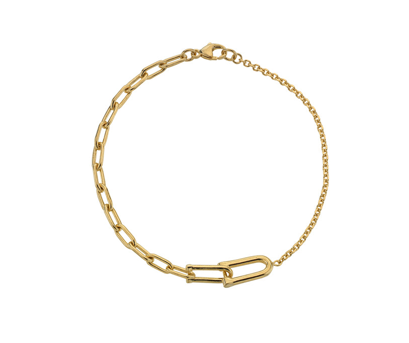 YELLOW GOLD MULTI U LINK BRACELET