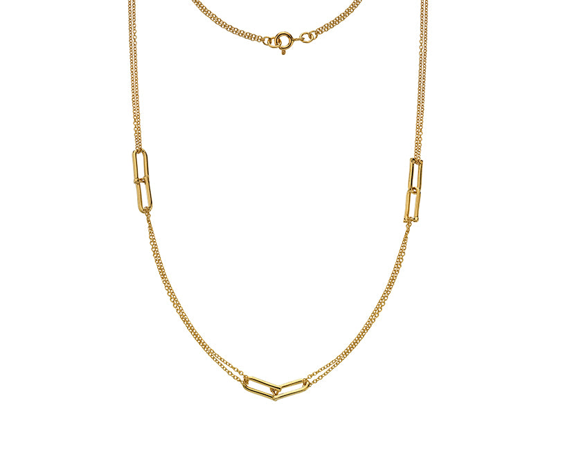 9K YELLOW GOLD S MULTI LINK NECKLACE- HARROGATE