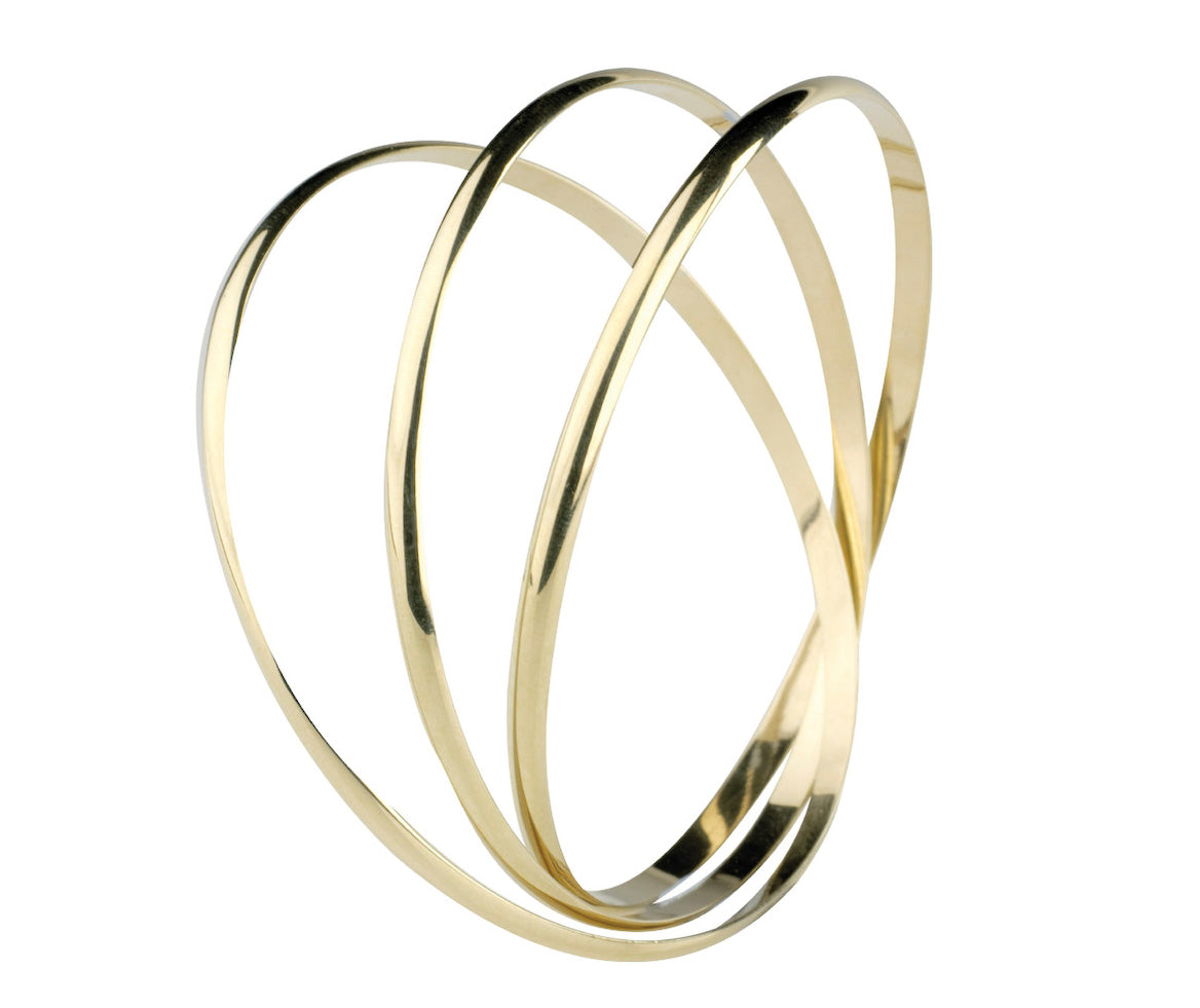 9K YELLOW GOLD 3 IN 1 BANGLES - HARROGATE