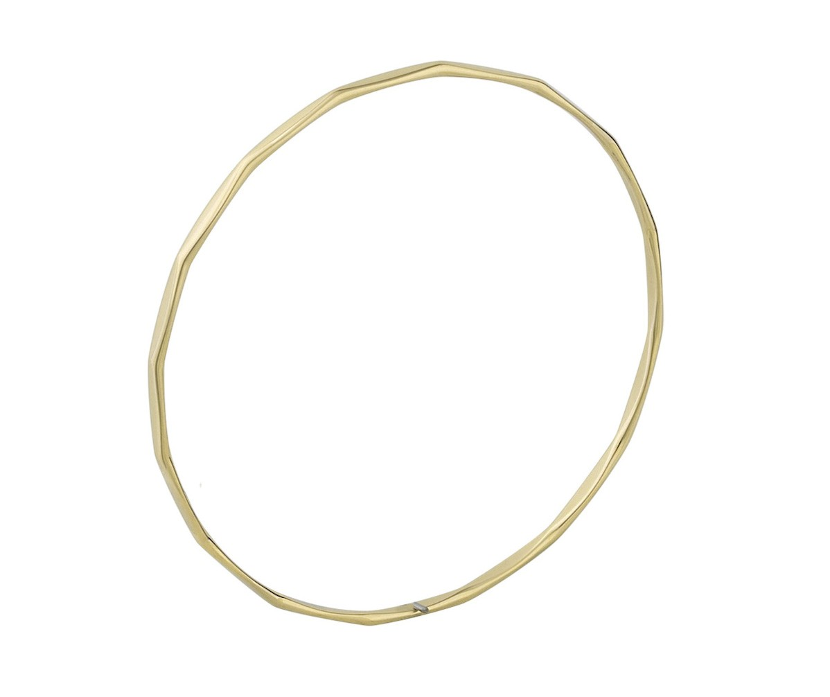 9K YELLOW GOLD FACET BANGLE- HARROGATE