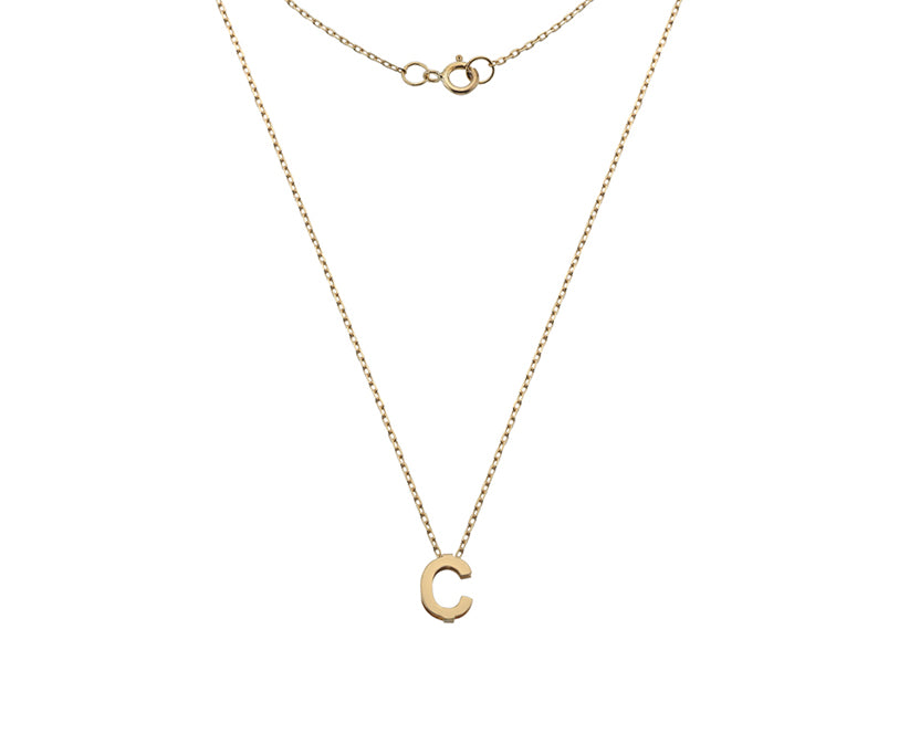 9CT YELLOW GOLD MINI INITIAL NECKLACE