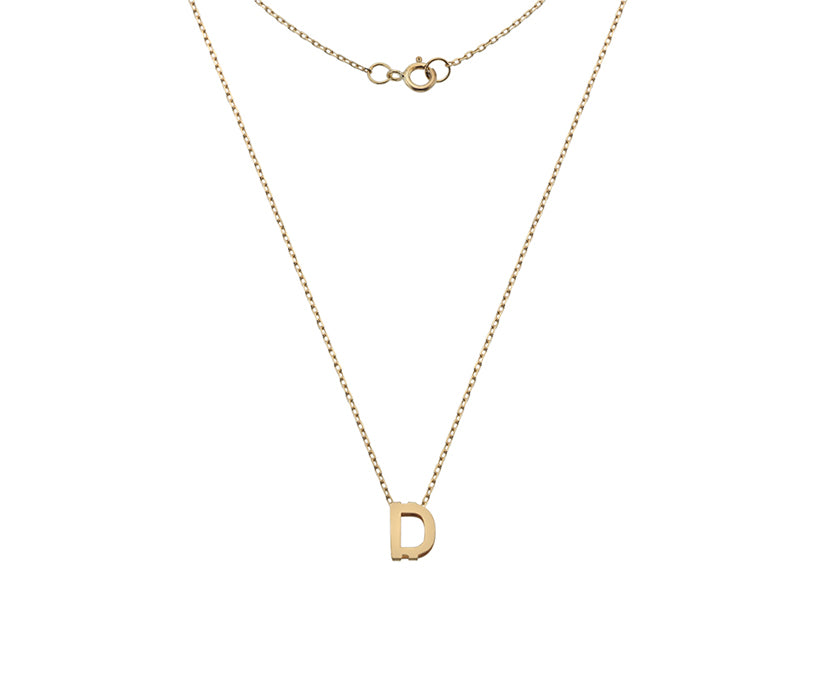 9CT YELLOW GOLD MINI INITIAL NECKLACE