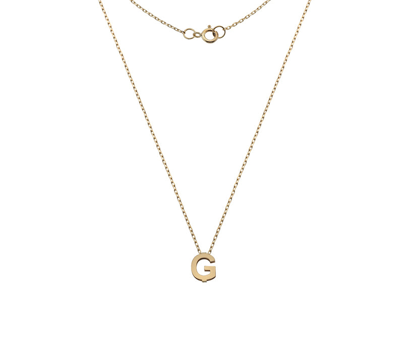 9CT YELLOW GOLD MINI INITIAL NECKLACE