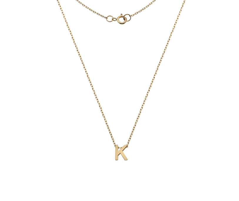 9CT YELLOW GOLD MINI INITIAL NECKLACE