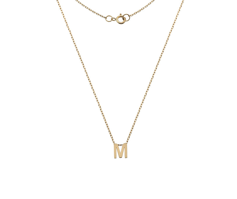 9CT YELLOW GOLD MINI INITIAL NECKLACE