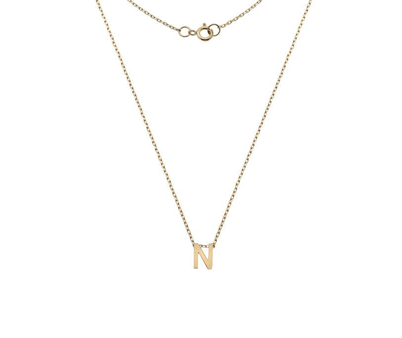 9CT YELLOW GOLD MINI INITIAL NECKLACE