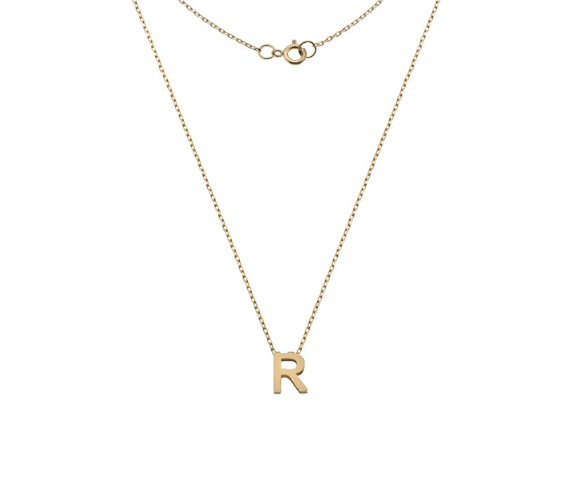 9CT YELLOW GOLD MINI INITIAL NECKLACE