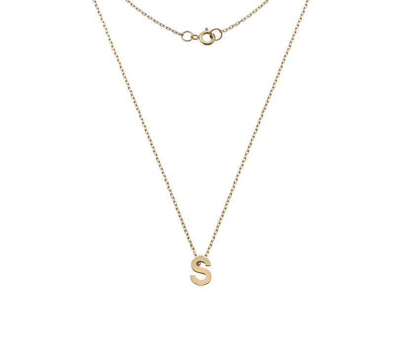 9CT YELLOW GOLD MINI INITIAL NECKLACE